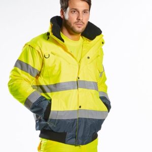 Hi-vis contrast bomber jacket